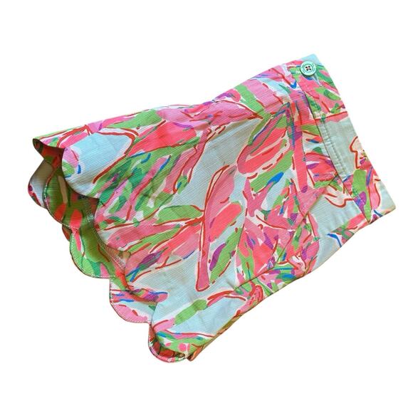 Lilly Pulitzer Buttercup In The Vias Shorts Size 0 Scalloped Edge 5" Inseam - Picture 7 of 13